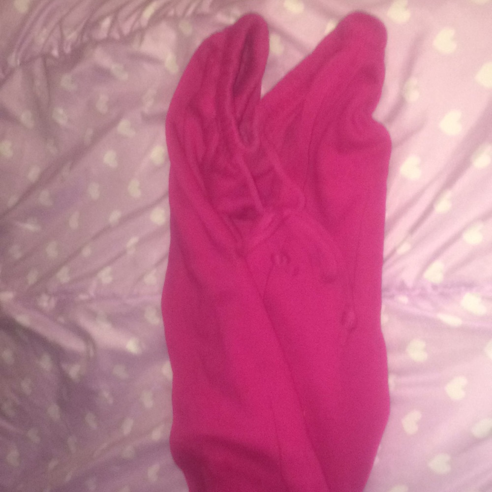 Pink sweat pants.